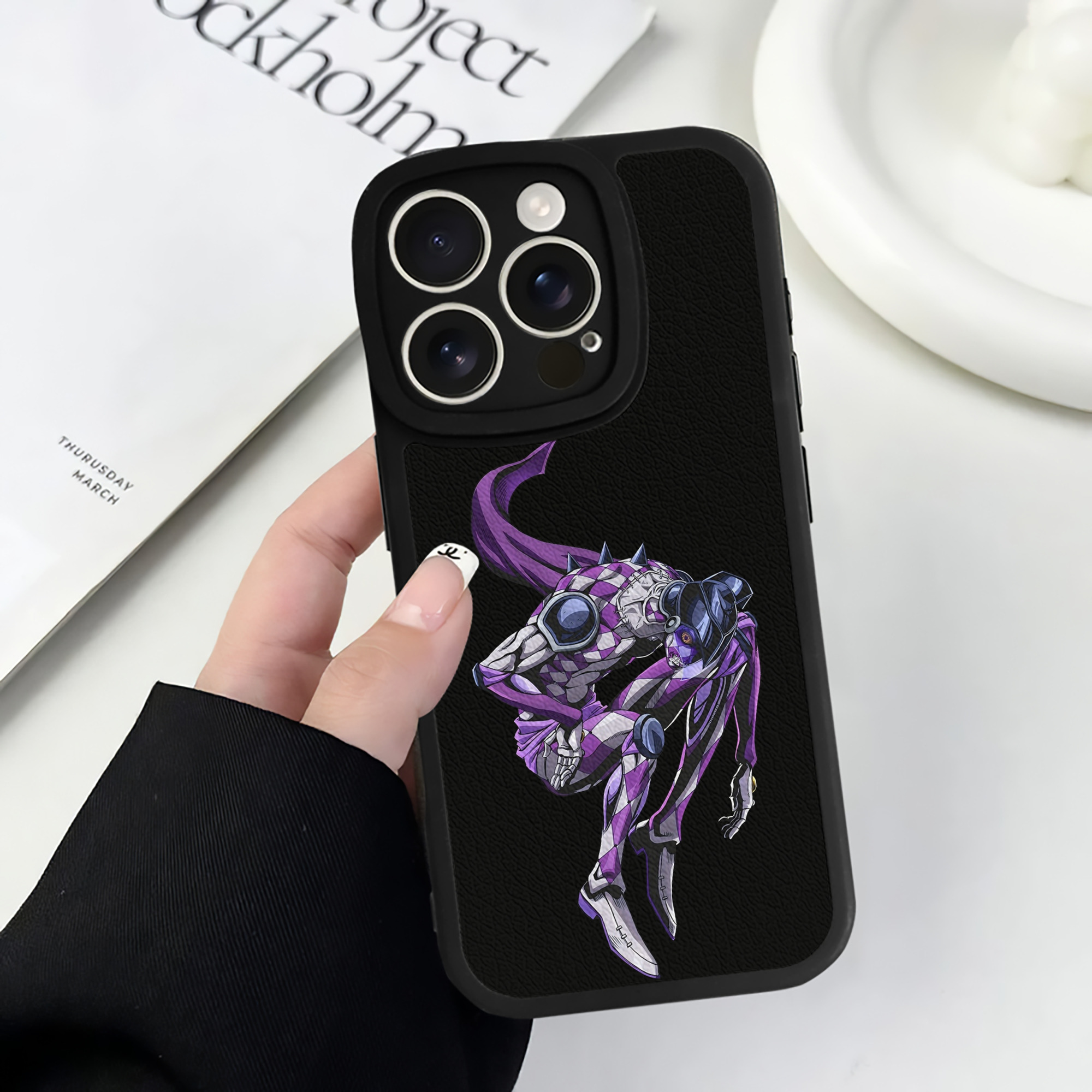 （画像用） ジョジョの奇妙な冒険 パンナコッタ?フー JoJo's Bizarre Adventure Pannacotta Fugo 【iPhone 16シリーズ対応】シリコンスマホケース（レザー調） 材質：シリコン